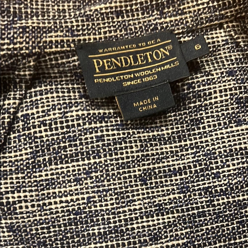 Pendleton Button Front Jacket Blazer Contrast Tri… - image 2